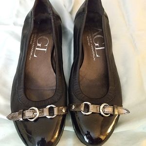 AGL Attilio Guisti Leombruni black patent leather 'Monika' ballet flats 6.5 US